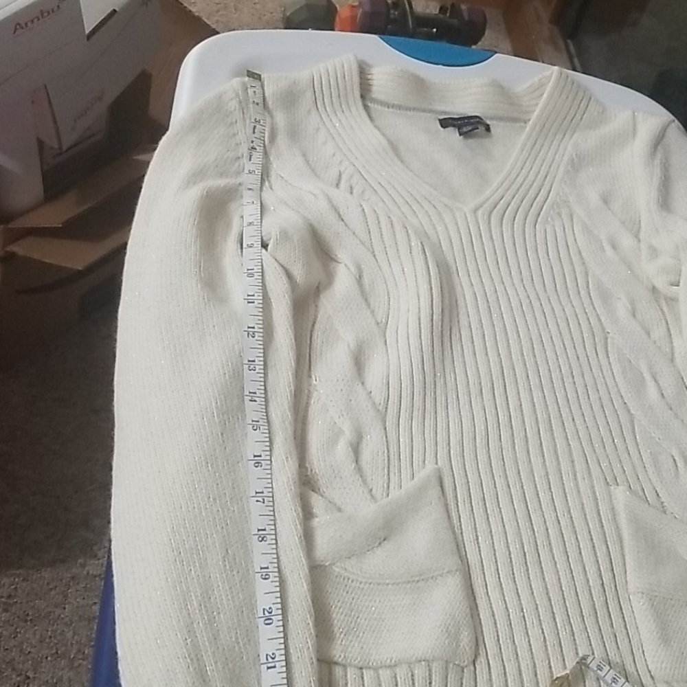 Tommy hillfrgure white sweater very beautiful LG - Picture 10 of 15